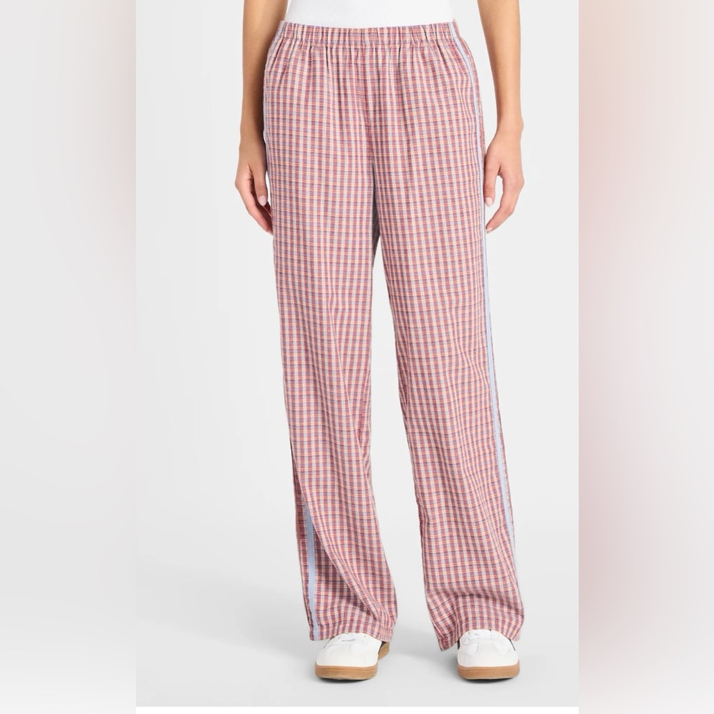 NWT No Boundaries Plaid Boxer Lounge Pants Side Stripe Relaxed Fit Size Small